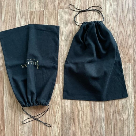 Billionaire Dust Bag Draw String Black Cotton Storage Bag Set of 2 Authentic - Picture 10 of 11